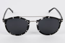 Load image into Gallery viewer, grey and black sunglasses with tortoise shell design and double bridge
