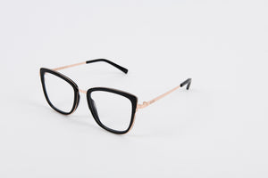 black and gold winged optical prescription glasses frame