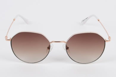 Rose gold titanium sunglasses with brown tint 