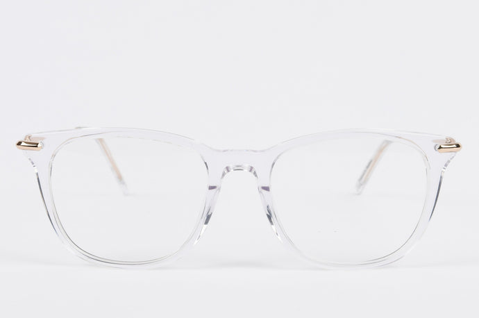 Arnavo - Front view of clear transparent optical frame with free prescription lenses and free worldwide shipping