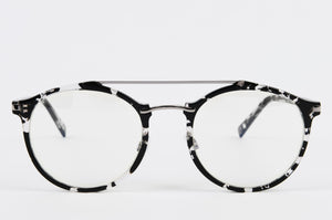 grey and black tortoise shell prescription glasses with double bridge 